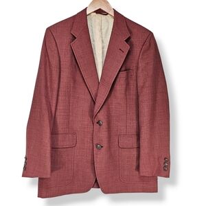 Vintage Jack Nicklaus Golden Bear Max Schaffner & Marx 2 Button Blazer Light Red